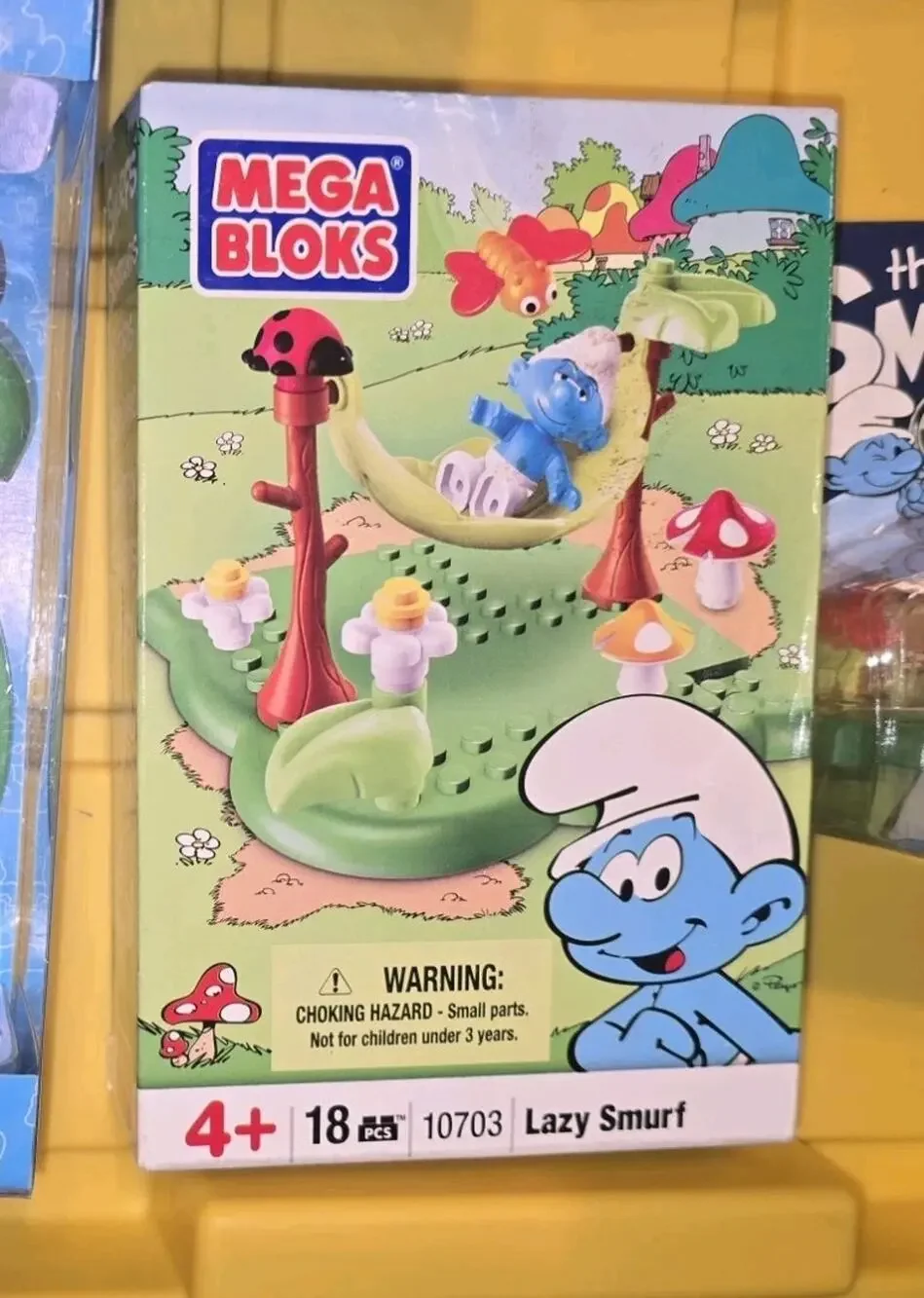 Sealed Smurf MEGA BLOKS Lazy Smurfs 10703 18pcs 2010 New